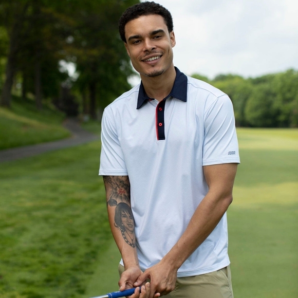 BREAKFAST BALLS Broad Stripes All-Day Polo Collared Shirt Performance XXL 2XL - Picture 1 of 12